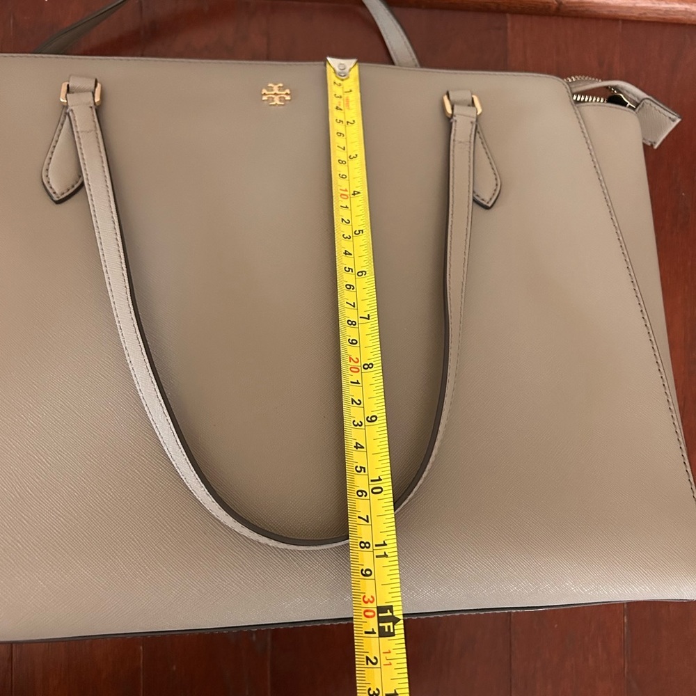Tory Burch Triple Compartment French Gray Leather Large shopperTote Bag - Picture 11 of 14